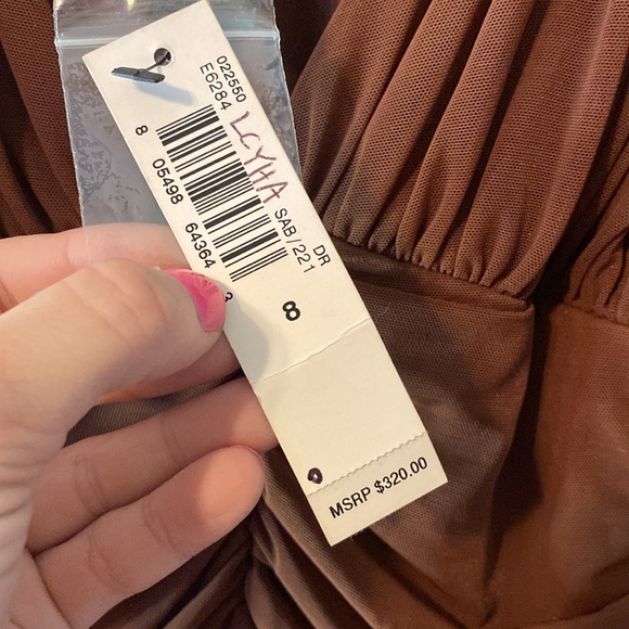 Brand new Laundry by Shelli Segal brown beaded and ruched evening dress 😍😍😍 - Picture 7 of 16